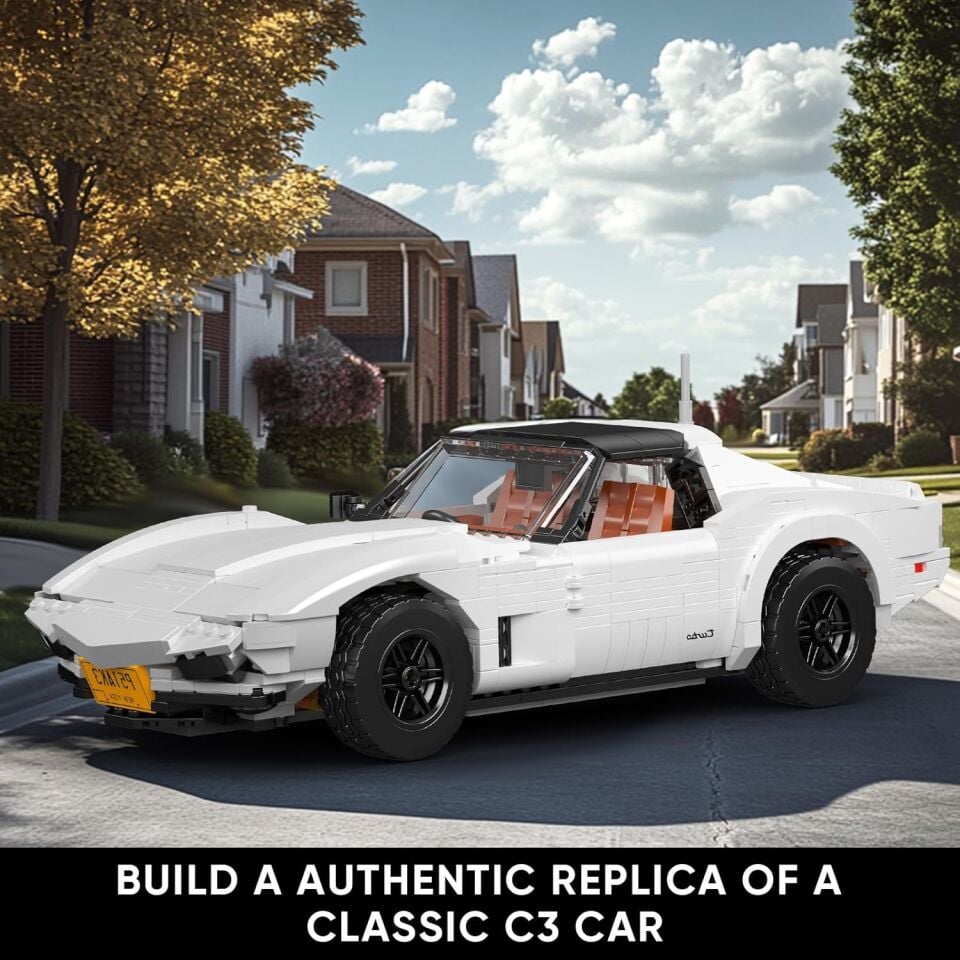 10198 Corvette C3 1.347 Parça Klasik Spor Otomobil Yapı Blok Seti