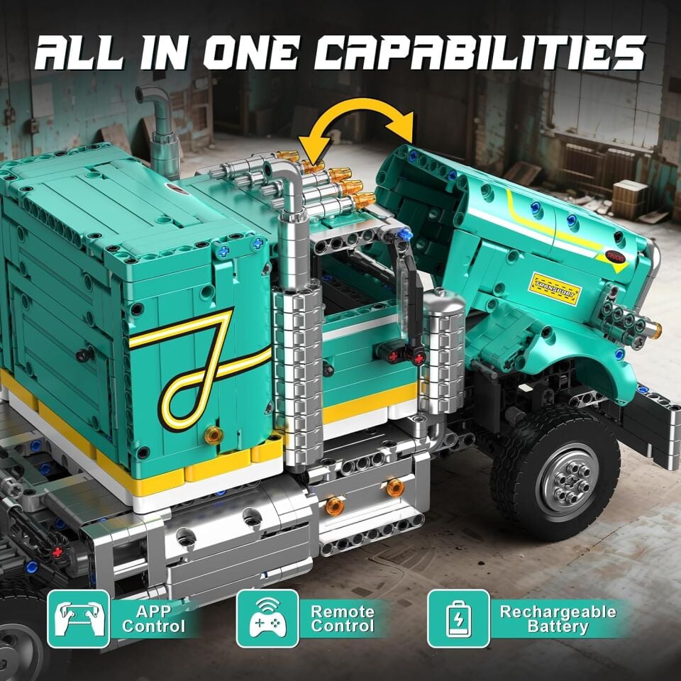 13201 Peter American Truck 2.064 Parça RC Amerikan Çekici Yapı Blok Seti