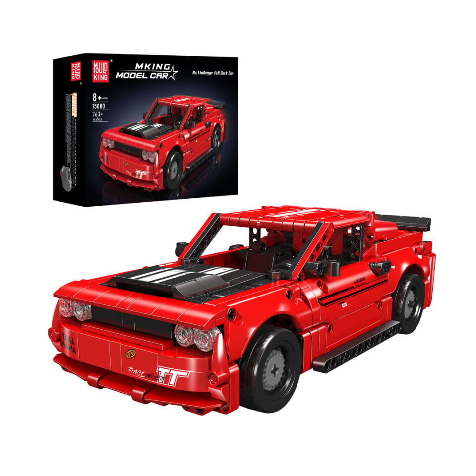 15080-S Challenger 763 Parça 1:16 Pull Back Muscle Car Yapı Blok Seti