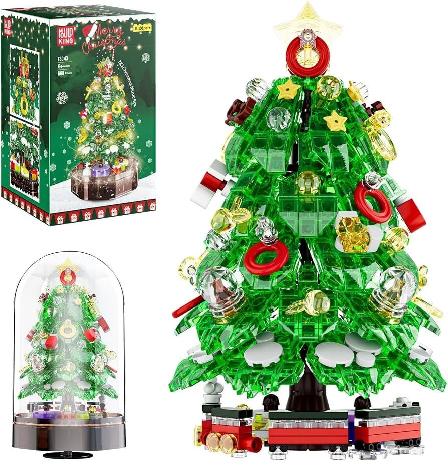 10090 Christmas Tree Music Box 688 Parça Yılbaşı Müzik Kutusu Yapı Blok Seti