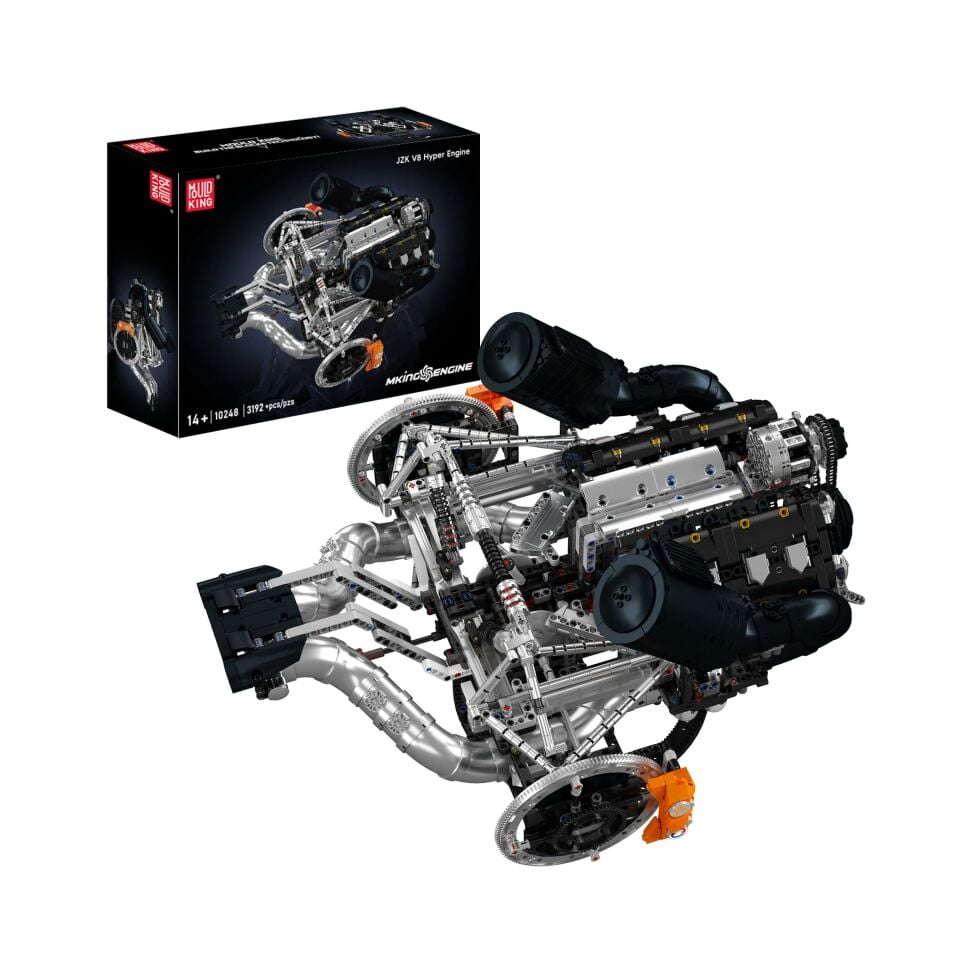 10248 JZK V8 Hyper Engine 3.192 Parça 1:1 Mekanik Motor Modeli Yapı Blok Seti
