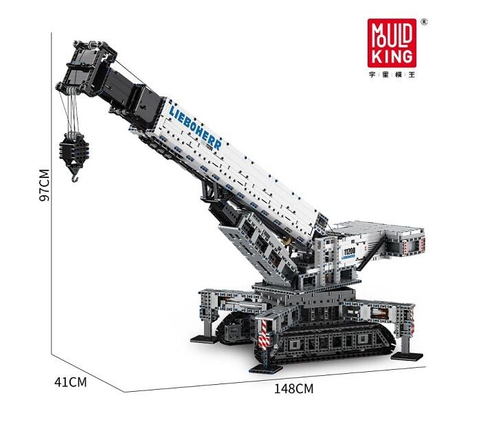 17002 Crawler Crane 11200 4.000 Parça 12 Motorlu RC Paletli Vinç Yapı Blok Seti