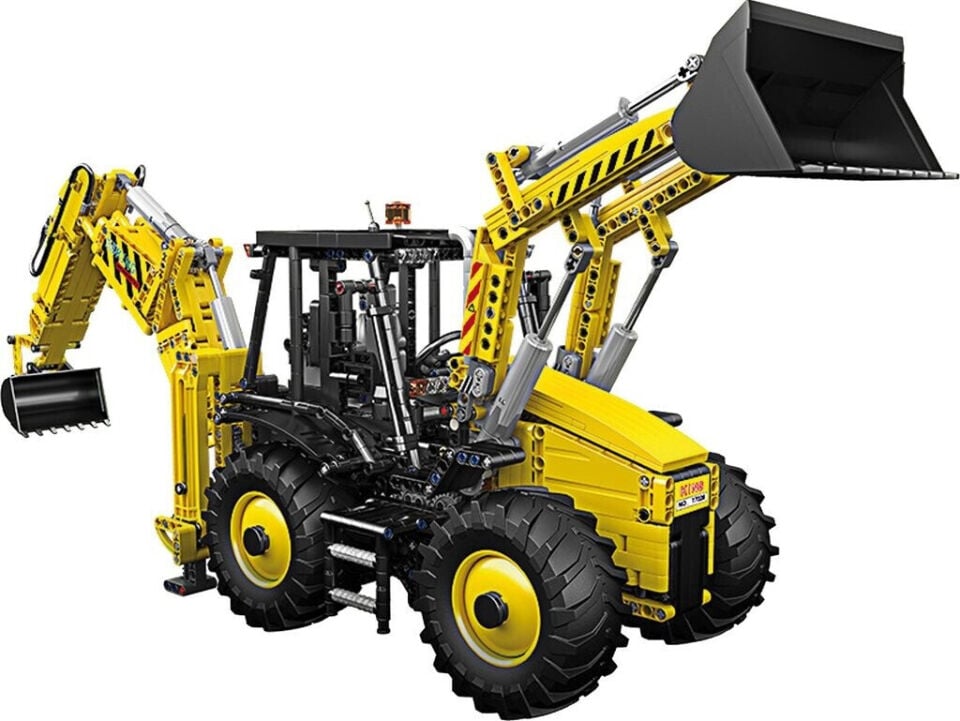 17036 Backhoe Loader 2.239 Parça 8 Motorlu RC Kazıcı Yükleyici Yapı Blok Seti