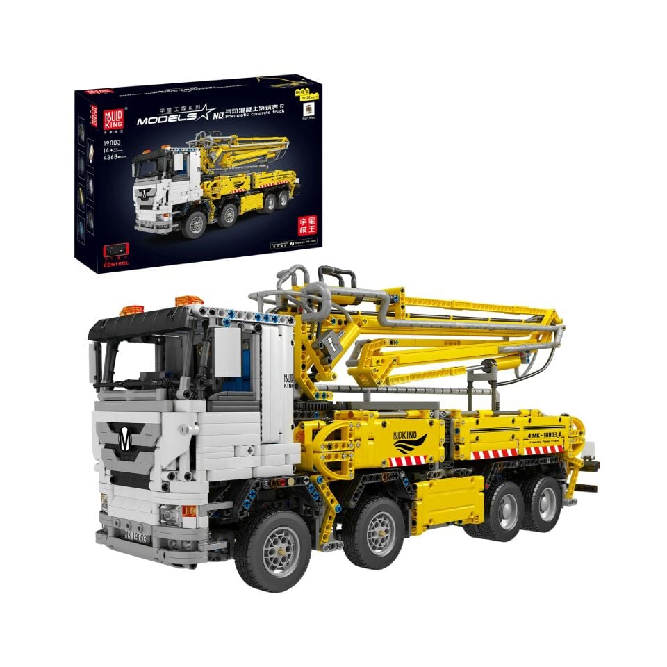 19003 Concrete Truck 4.368 Parça RC Pnömatik Beton Mikseri Yapı Blok Seti