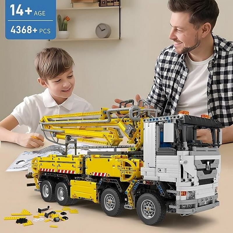 19003 Concrete Truck 4.368 Parça RC Pnömatik Beton Mikseri Yapı Blok Seti
