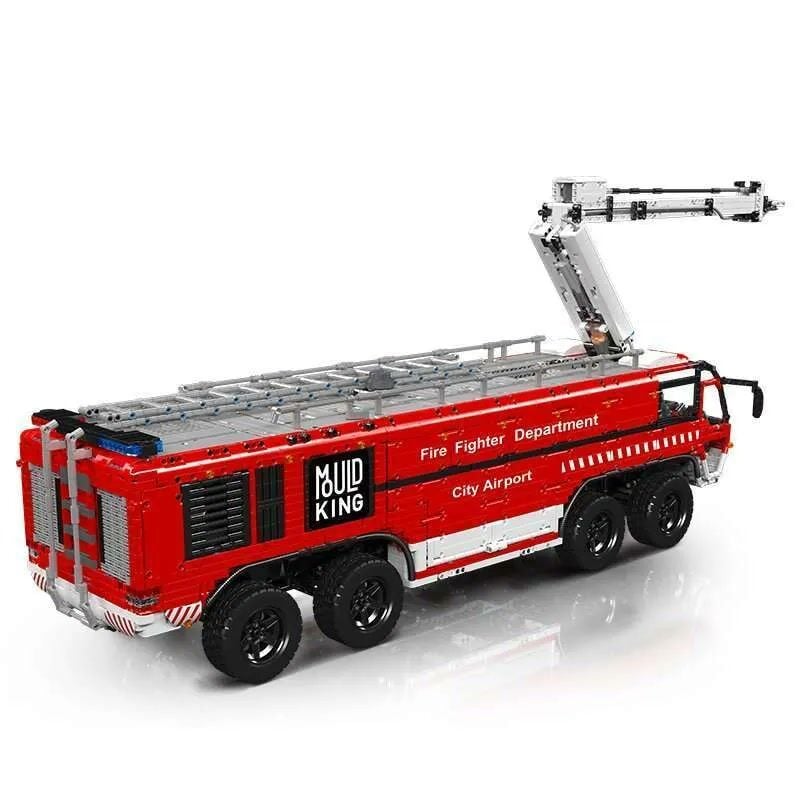 19004 Airport Rescue 6.653 Parça RC Pnömatik Havalimanı İtfaiye Aracı Yapı Blok Seti