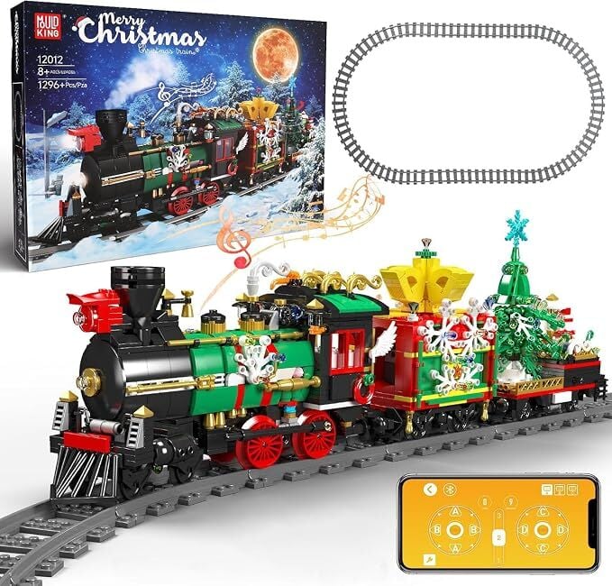 12012 Christmas Train 1.457 Parça RC Işıklı Müzikli Yılbaşı Treni Yapı Blok Seti